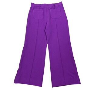 ME+EM Textured Subtle Flare Pant Sz 12 (35 x 32) Purple Center Seam Side Zip